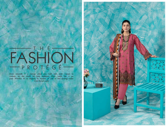 "Winter Collection | Digital Rod Linen 3-Piece Suit 👗🧣👖"